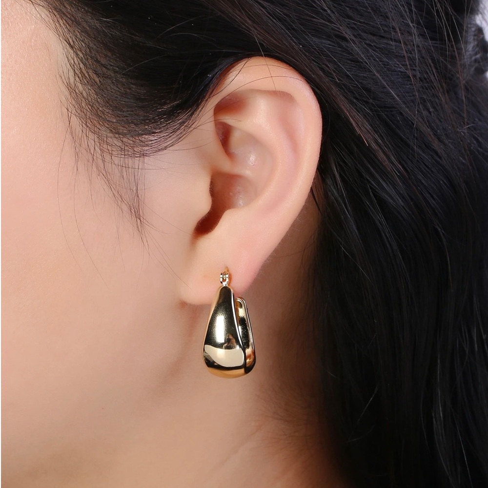 🎉HP🎉Chunky Hoops Dome Earring | 14k Gold Filled - Picture 4 of 5